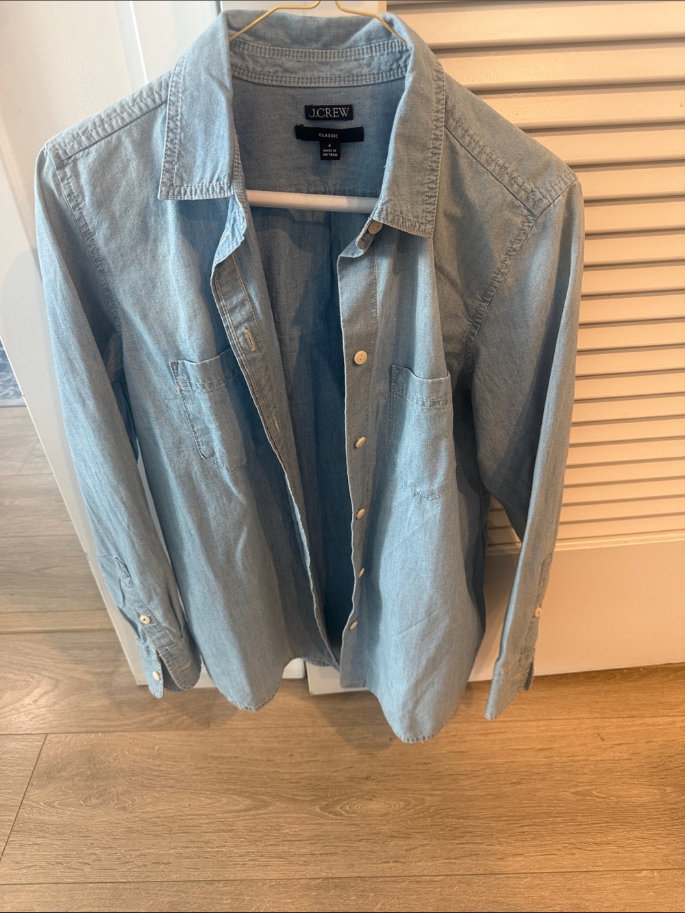 J. Crew Light Blue Denim Shirt, size 4